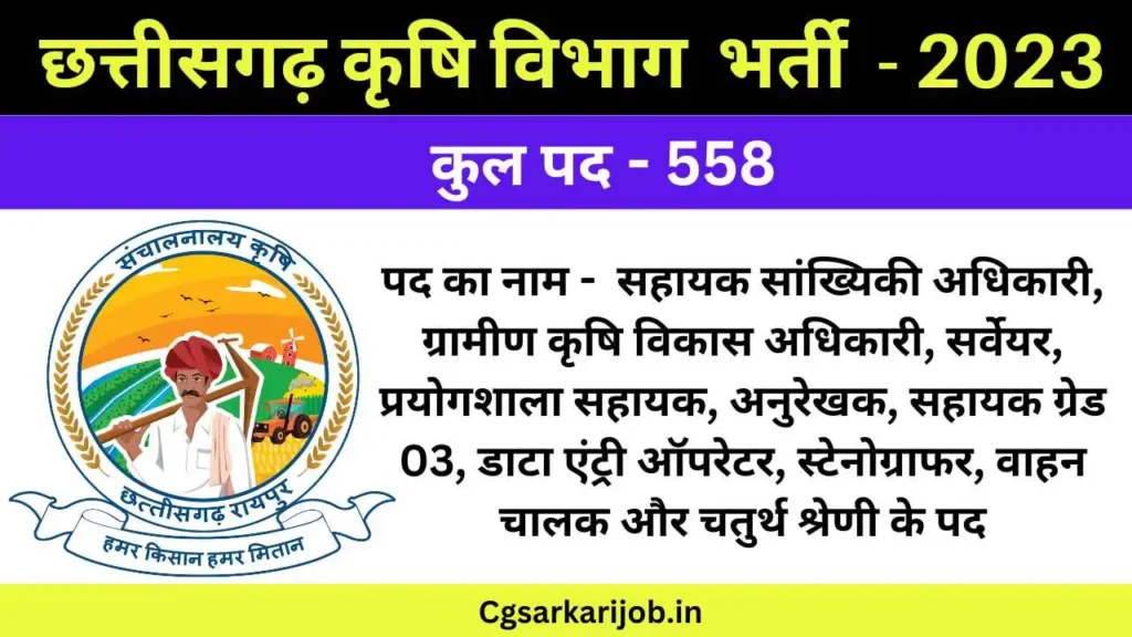 CG Krishi Vibhag Recruitment 2023 